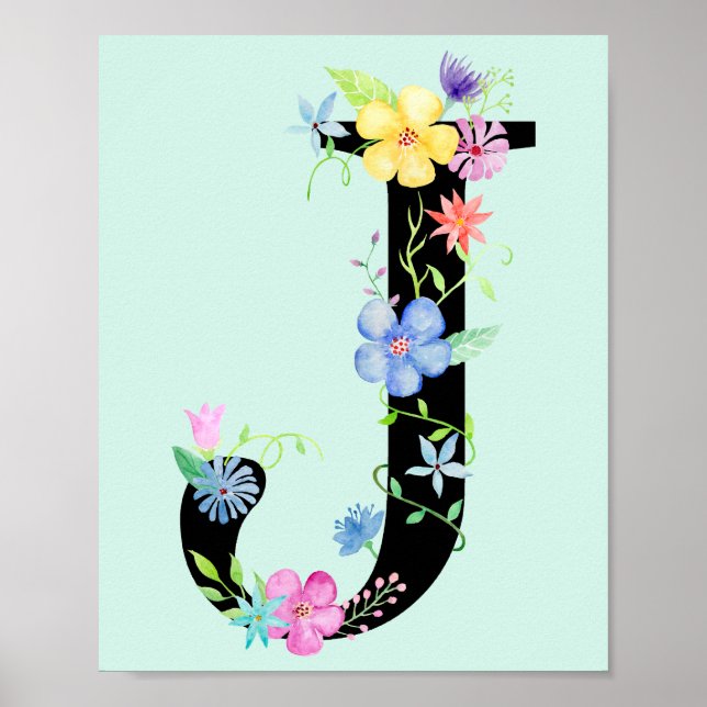 Aquarelle Florale J Poster (Devant)