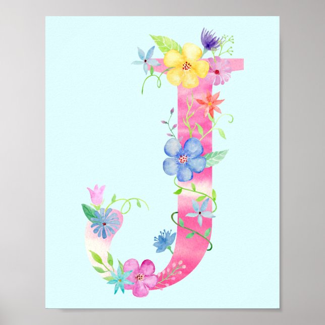 Aquarelle Florale J Poster (Devant)