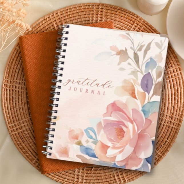Aquarelle florale Journal de Gratitude personnalis (Créateur téléchargé)