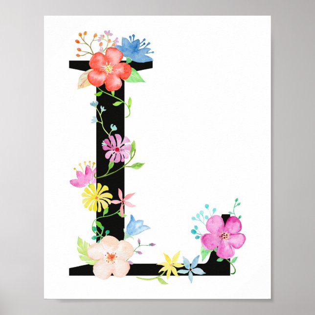 Aquarelle Florale L Poster (Devant)