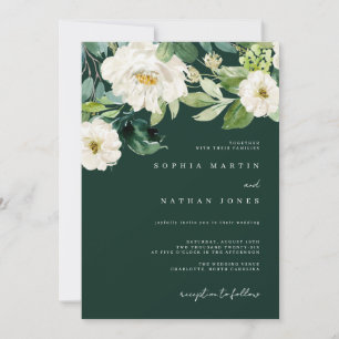 Aquarelle Florale luxuriante Faire-part de mariage