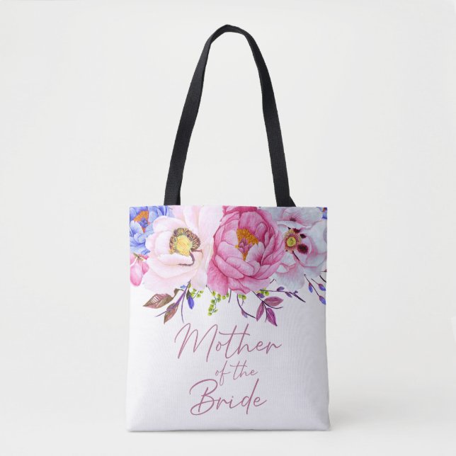 Aquarelle Florale mère du Sac fourre-tout de marié (Devant)