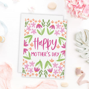 Aquarelle florale mignonne Bonne carte mère