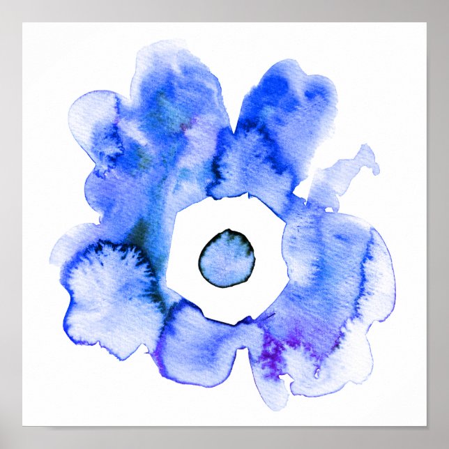 Aquarelle florale moderne, affiche de fleurs dessi (Devant)