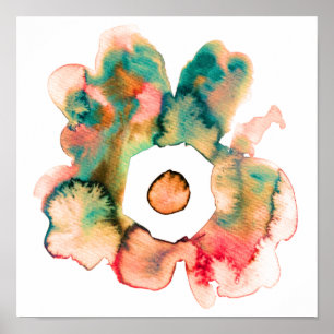 Aquarelle florale moderne, affiche de fleurs dessi