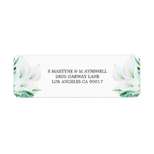 Aquarelle Florale moderne Blanc Calla Lily Mariage