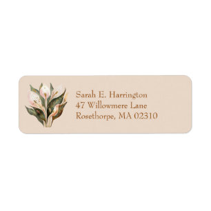 Aquarelle Florale Paix Lily Adresse de retour pers