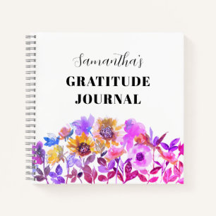 Aquarelle florale rose Gratitude Journal