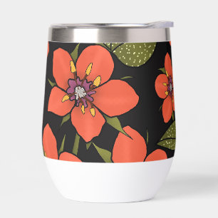 Aquarelle florale rouge