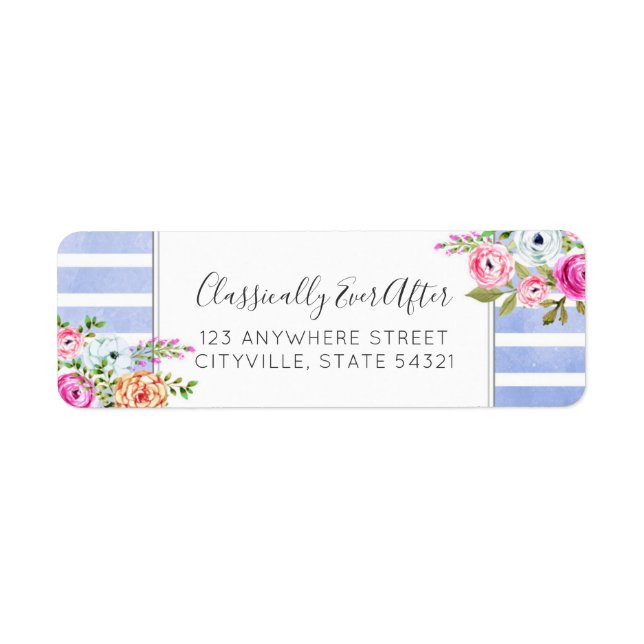 Aquarelle Florale Rustique Moderne Adresse de reto (Devant)