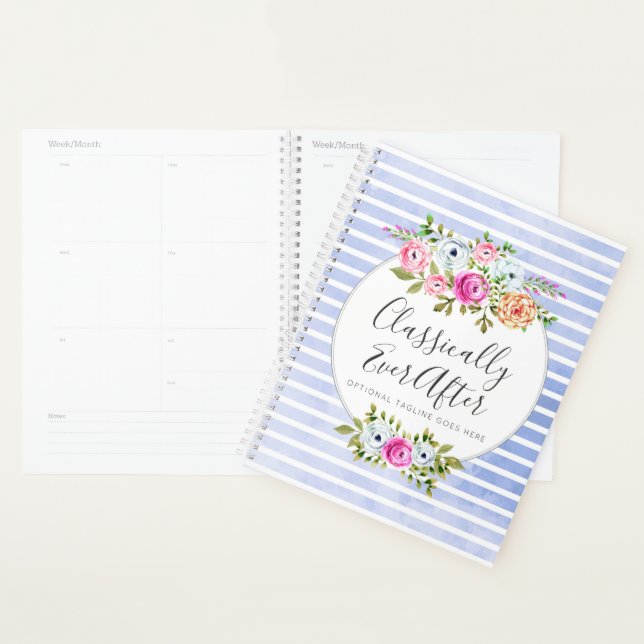 Aquarelle Florale Rustique Moderne Stripe Chic (Devant avec enveloppe)