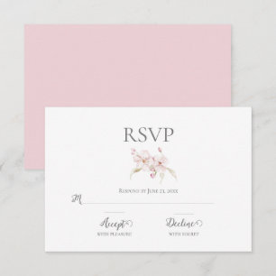 Aquarelle florale Script Pastel Mariage rose RSVP