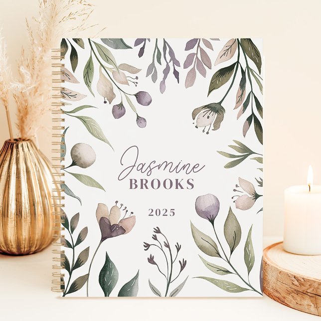 Aquarelle florale Terre 2025 Nom personnalisé (Créateur téléchargé)