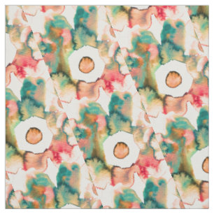 Aquarelle florale tissée à la main tissu d'art a