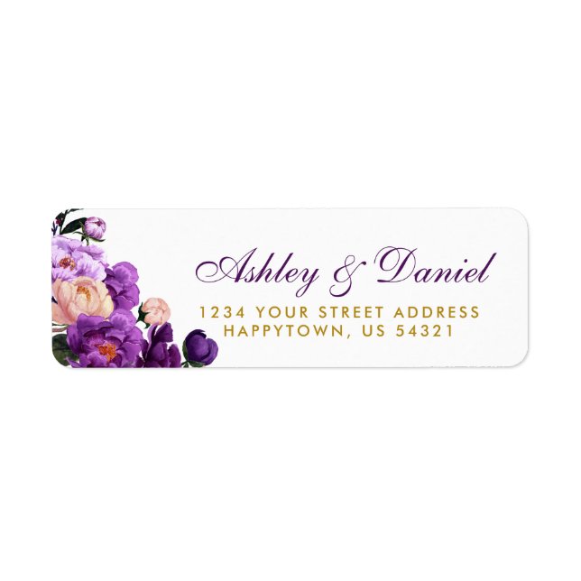 Aquarelle Florale violet ultra violet Mariage G (Devant)