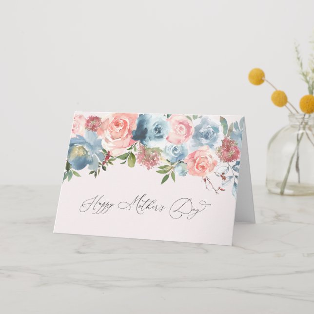 aquarelle florales joyeux carte de jour mère (Recto)