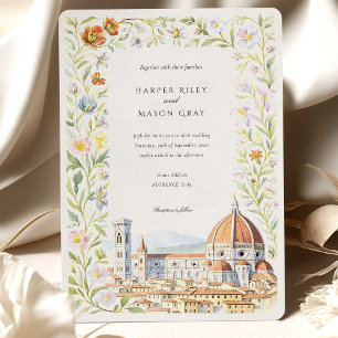 Aquarelle Florence Toscane Faire-part de mariage
