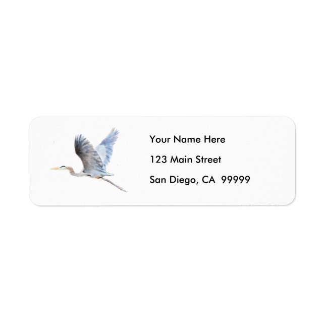 Aquarelle Flying Blue Heron (Devant)