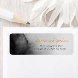 Aquarelle foncée Halloween Mariage noir orange