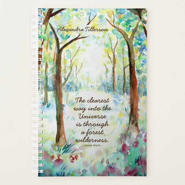 Aquarelle Forêt Inspiration du planificateur de jo (Devant)