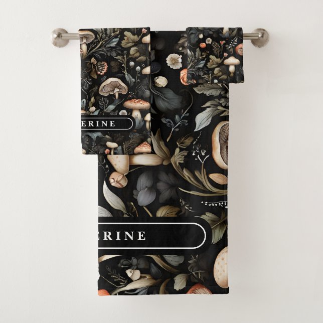 Aquarelle Forêt Verdure Champignons Automne (En situation)