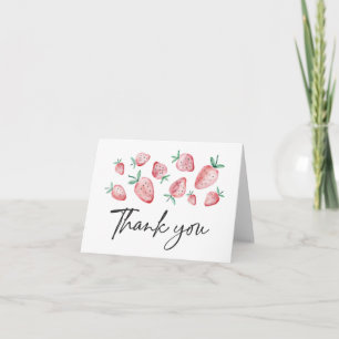 Aquarelle fraise Berry Carte de remerciements sucr