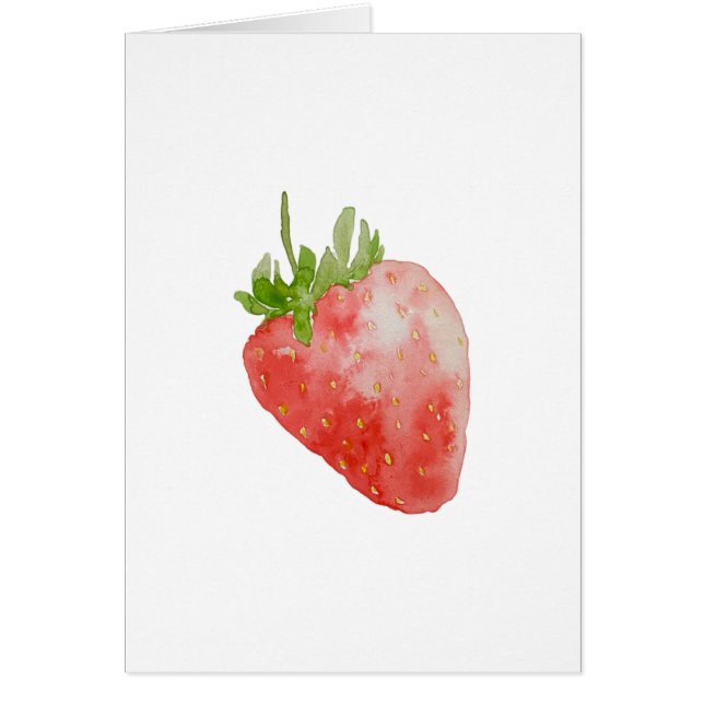 Aquarelle fraise Imprimer la carte de voeux (Devant)