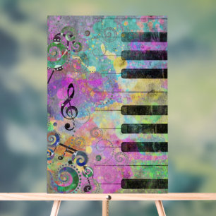 Aquarelle froide Piano coloré