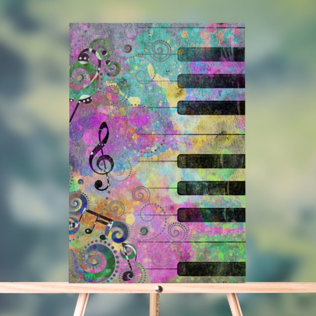 Aquarelle froide Piano coloré (Neutre)