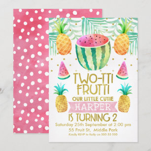 Aquarelle Frutti 2-Tii Invitation d'anniversaire