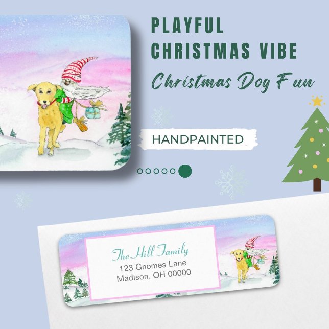 Aquarelle Funny Labrador Et Gnome Xmas (Créateur téléchargé)