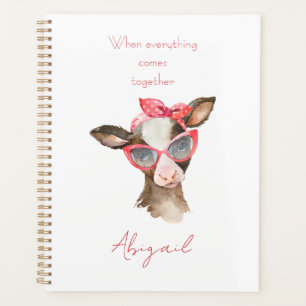 Aquarelle Funny Vache personnalisée