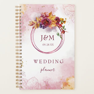 Aquarelle Géométrique Floral Automne Mariage Bourg