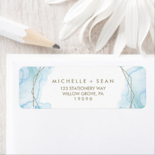 Aquarelle géométrique Mariage bleu clair