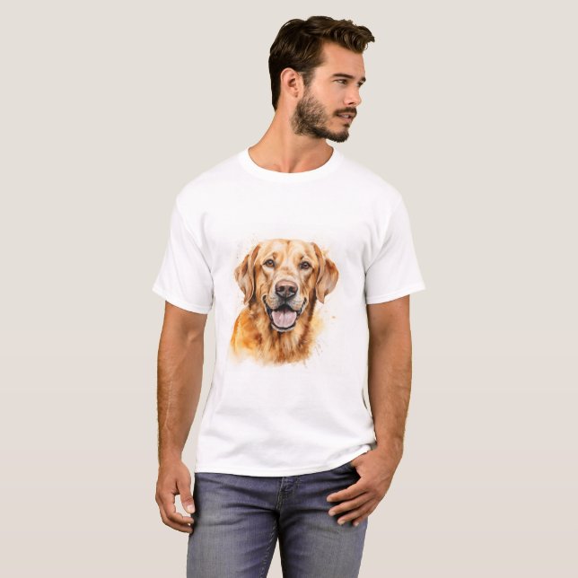 Aquarelle Golden Labrador Retriever Dog T-Shirt (Devant entier)