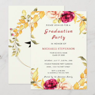 Aquarelle Graduation Invitation Concevez votre pro