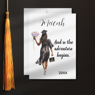 Aquarelle Graduation Moderne Carte fille tendance