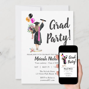 Aquarelle Graduation Moderne Invitation tendance
