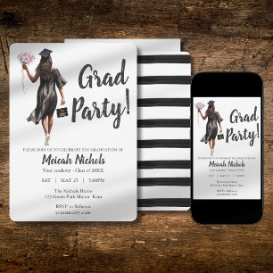 Aquarelle Graduation Moderne Invitation tendance