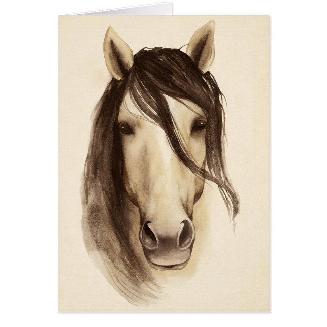 Aquarelle Grange Animaux | Cheval (Devant)