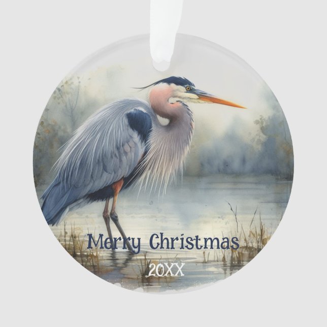 Aquarelle Great Blue Heron Bird Nature (devant)