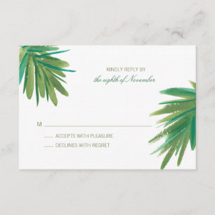 Aquarelle Green Pine Woods   Mariage RSVP