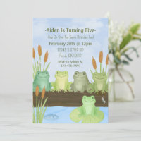 Aquarelle Grenouille et étang crapaud Invitation d