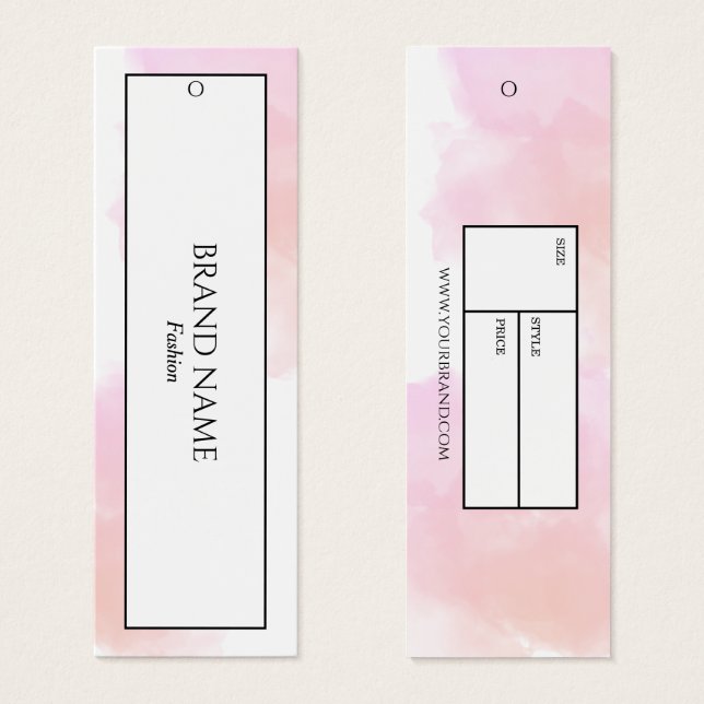 Aquarelle Hang tag | Noir blanc (Devant & derrière)