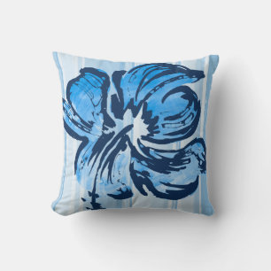 Aquarelle Hibiscus Coussin Carré réversible