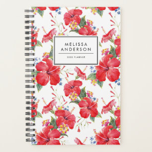 Aquarelle Hibiscus et Lantana Motif Custom
