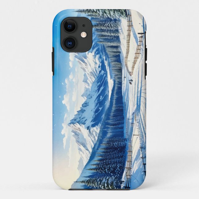 aquarelle hiver arrière - plan iPhone / coque ipad (Dos)