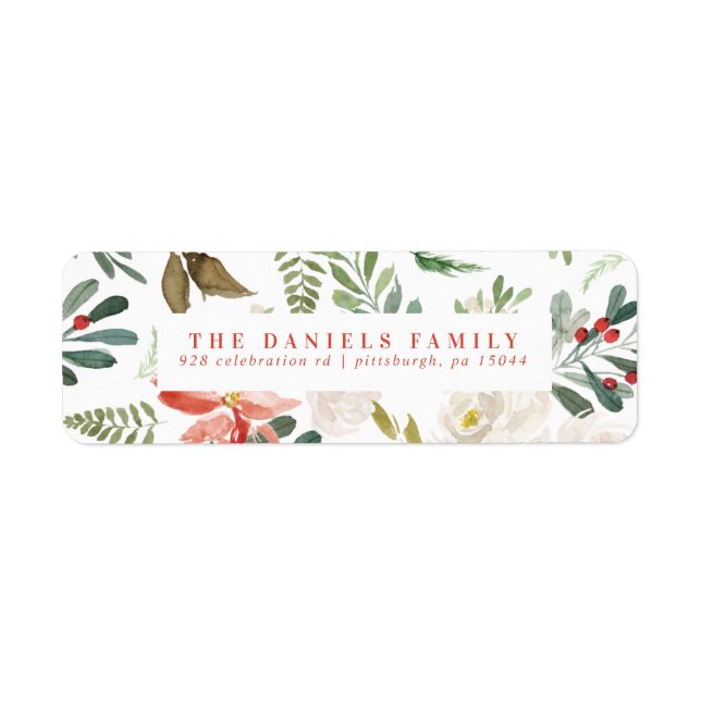 Aquarelle Hiver Floral Garland (Devant)