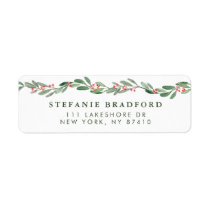 Aquarelle Holly et verdure Garland vacances