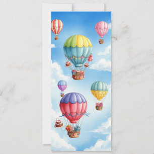 Aquarelle Hot Air Balloons Cartes d'anniversaire